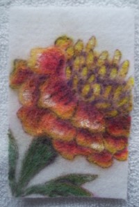 1 Pre ironed marigold with crayon